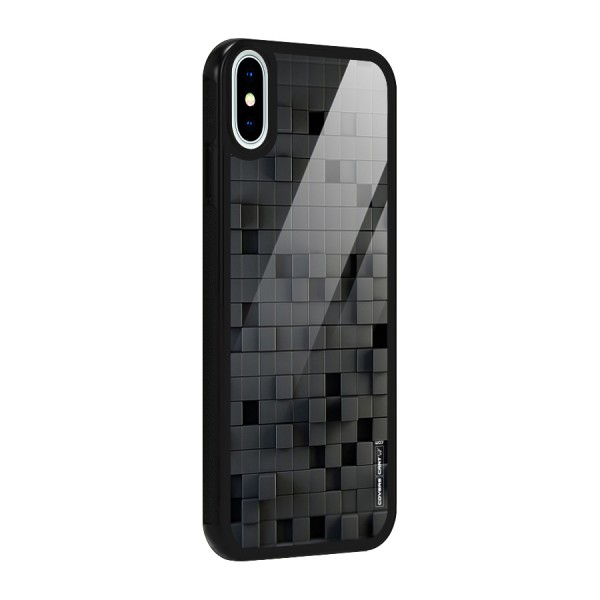 Black Bricks Glass Back Case for iPhone X