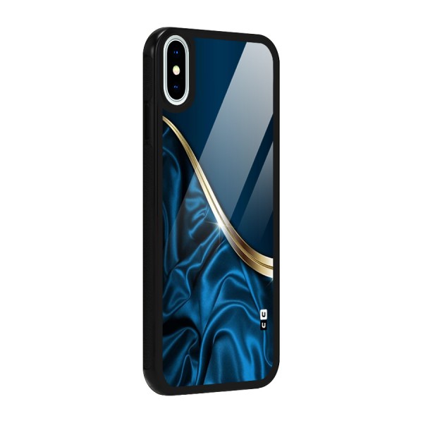 Blue Smooth Flow Glass Back Case for iPhone X