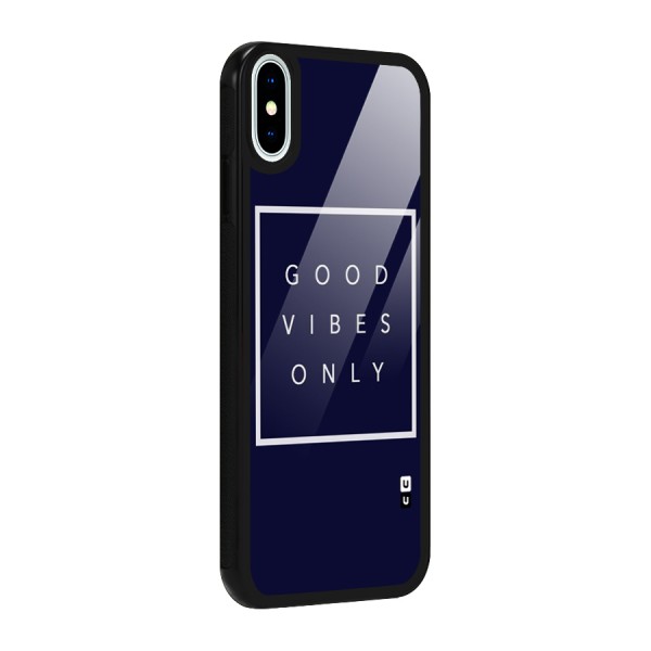Blue White Vibes Glass Back Case for iPhone X