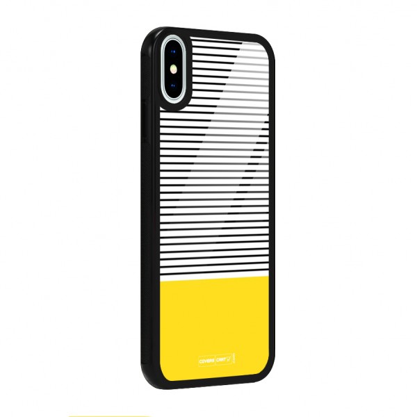 Bright Yellow Stripes Glass Back Case for iPhone X