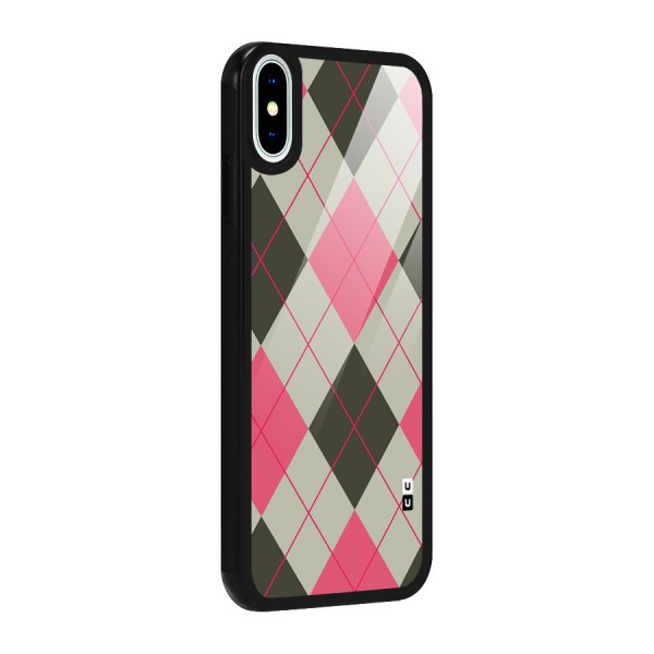 Check And Lines Glass Back Case for iPhone X