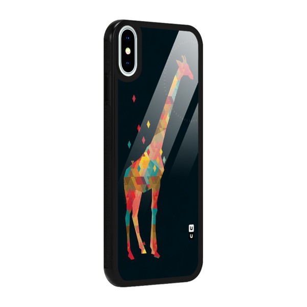 Colored Giraffe Glass Back Case for iPhone X