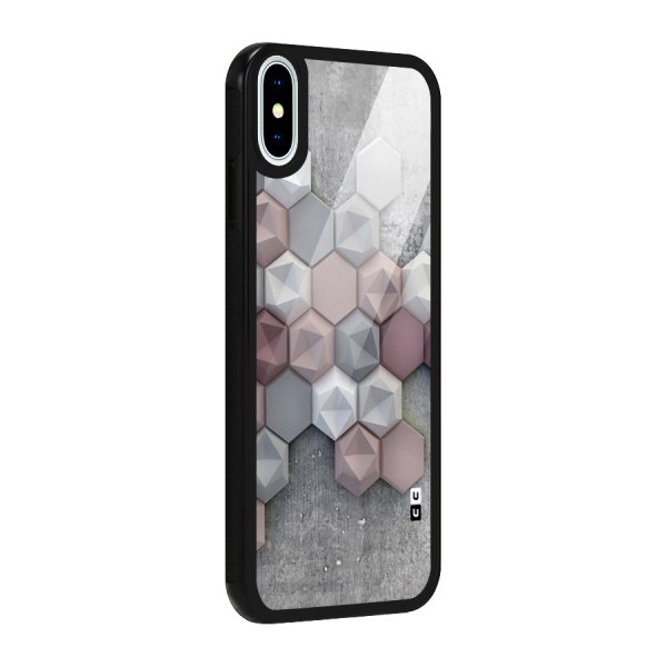 Cute Hexagonal Pattern Glass Back Case for iPhone X