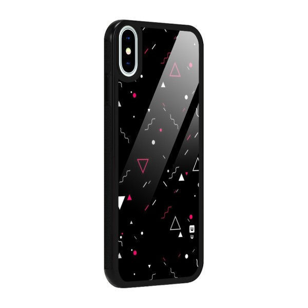 Dark Shapes Design Glass Back Case for iPhone X