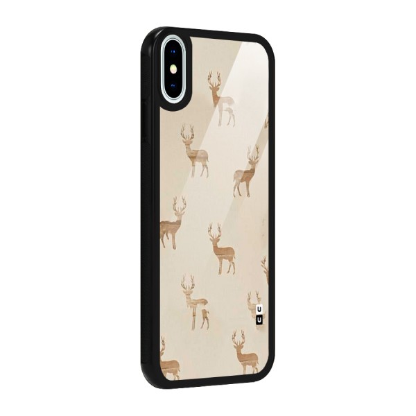 Deer Pattern Glass Back Case for iPhone X