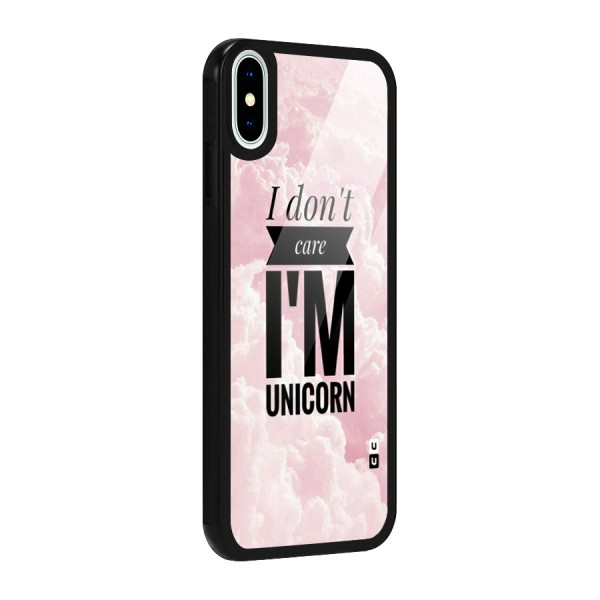 Dont Care Unicorn Glass Back Case for iPhone X
