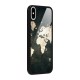 Green Gold Map Design Glass Back Case for iPhone X