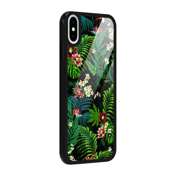 Green Leaf Design Glass Back Case for iPhone X