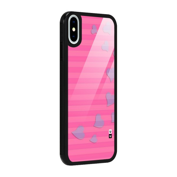 Light Heart Stripes Glass Back Case for iPhone X