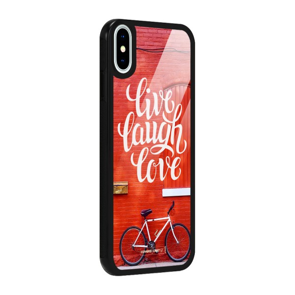 Live Laugh Love Glass Back Case for iPhone X