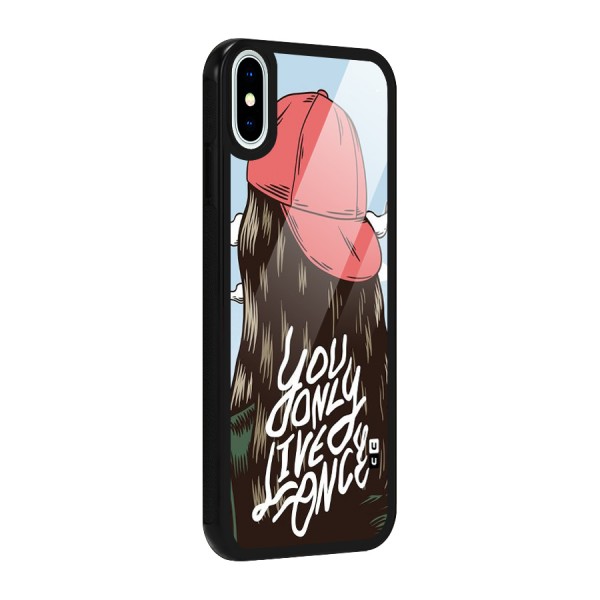 Live Once Glass Back Case for iPhone X