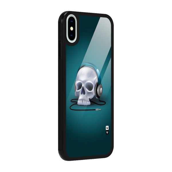 Music Skull Glass Back Case for iPhone X