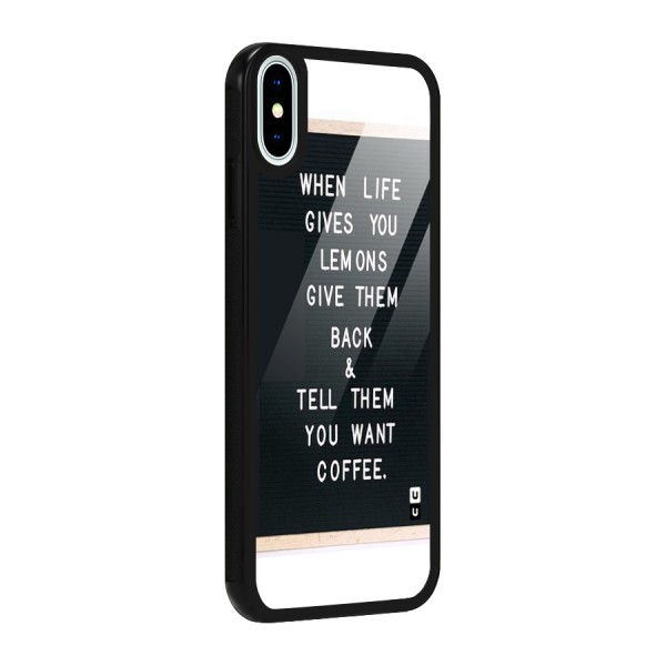 No Lemon Only Coffee Glass Back Case for iPhone X