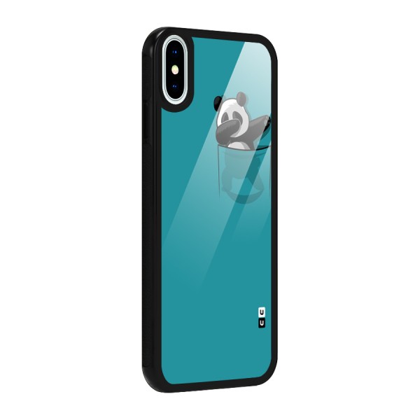 Panda Dabbing Away Glass Back Case for iPhone X