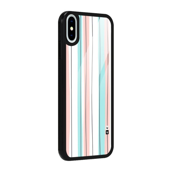 Pastel Tri Stripes Glass Back Case for iPhone X