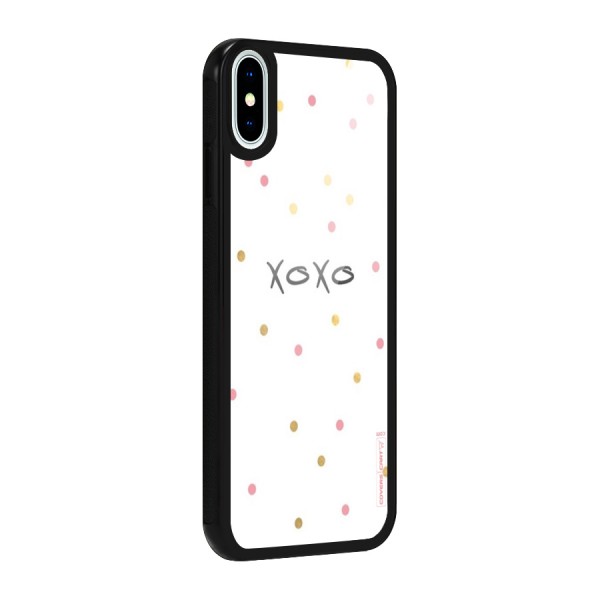 Polka Hugs Glass Back Case for iPhone X