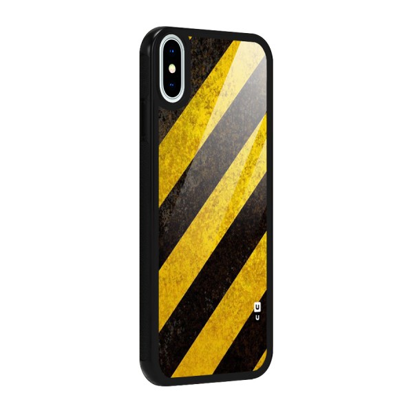 Shaded Yellow Stripes Glass Back Case for iPhone X