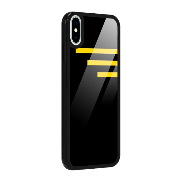 Sports Yellow Stripes Glass Back Case for iPhone X
