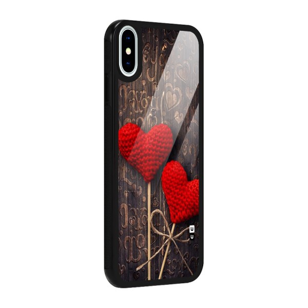 Thread Art Wooden Print Glass Back Case for iPhone X