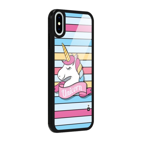 Unicorn Stripes Glass Back Case for iPhone X