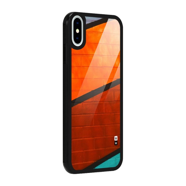 Wall Diagonal Stripes Glass Back Case for iPhone X