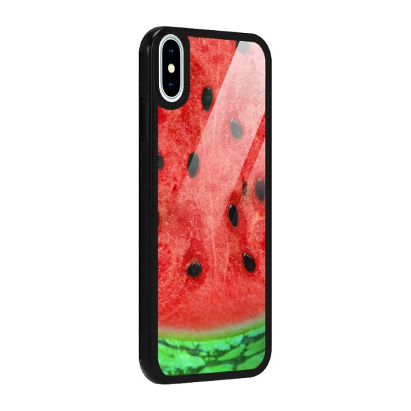 Watermelon Design Glass Back Case for iPhone X
