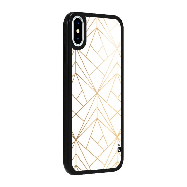 White Golden Zig Zag Glass Back Case for iPhone X