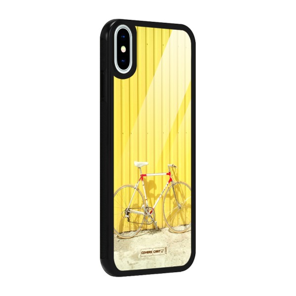 Yellow Cycle Classic Glass Back Case for iPhone X