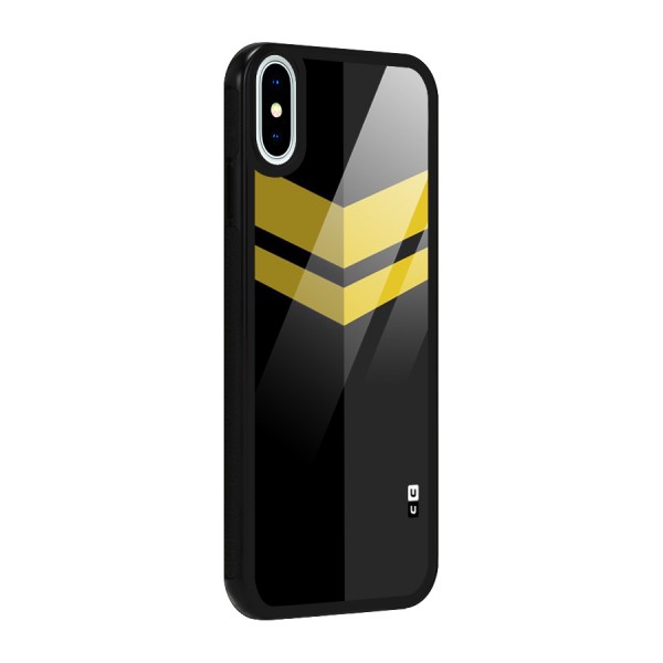 Yellow Lines Glass Back Case for iPhone X