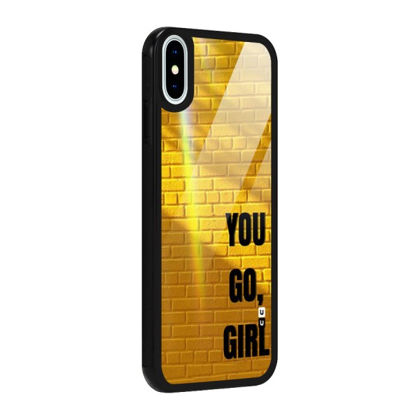 You Go Girl Wall Glass Back Case for iPhone X