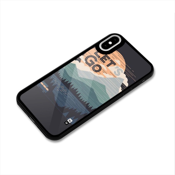 Abstract Travel Glass Back Case for iPhone X