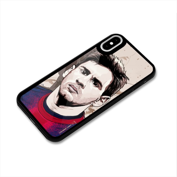 Barca King Messi Glass Back Case for iPhone X