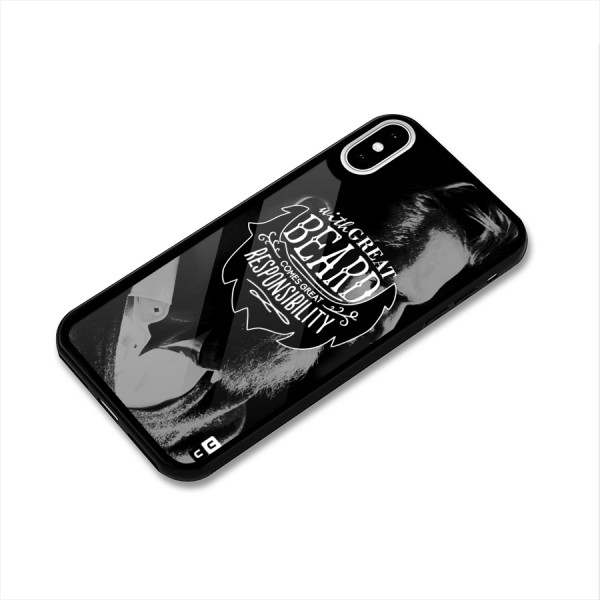 Beard Responsibility Quote Glass Back Case for iPhone X