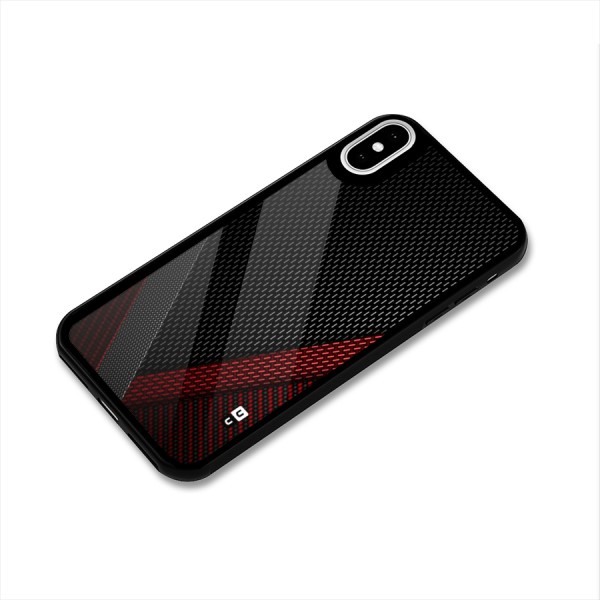 Classy Black Red Design Glass Back Case for iPhone X