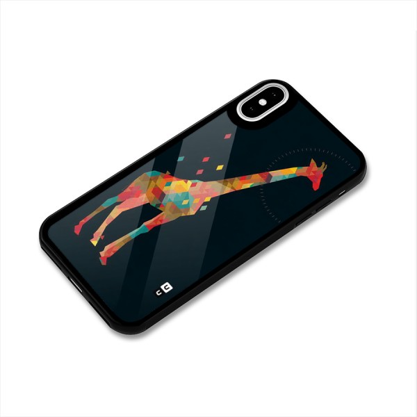 Colored Giraffe Glass Back Case for iPhone X