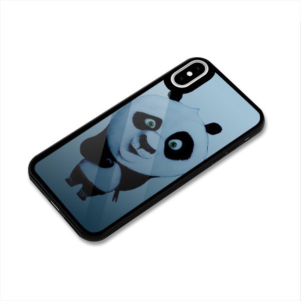 Confused Cute Panda Glass Back Case for iPhone X