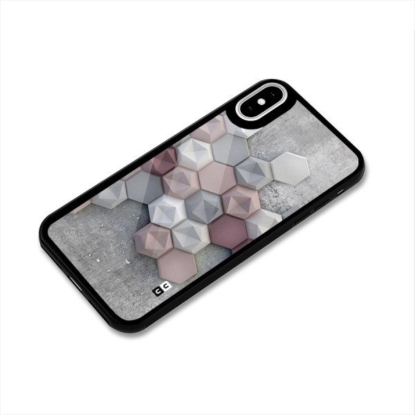 Cute Hexagonal Pattern Glass Back Case for iPhone X