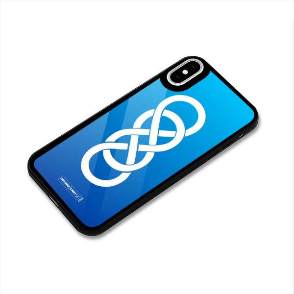 Double Infinity Blue Glass Back Case for iPhone X