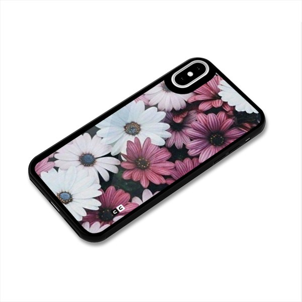 Floral Shades Pink Glass Back Case for iPhone X