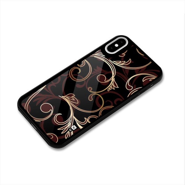 Golden Maroon Beauty Glass Back Case for iPhone X