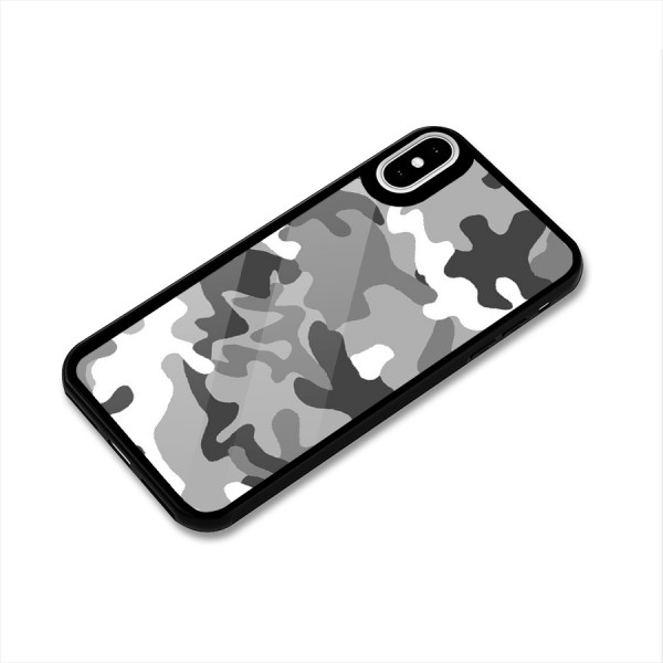 Grey Military Glass Back Case for iPhone X