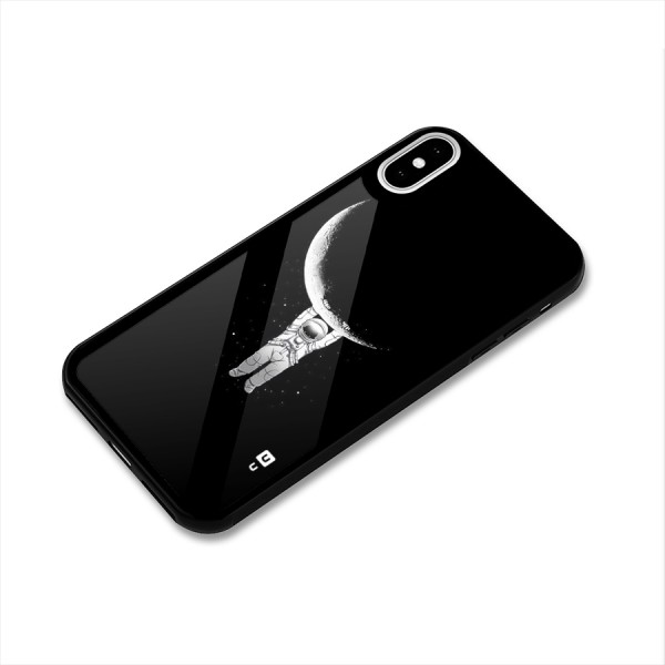 Hanging Astronaut Glass Back Case for iPhone X