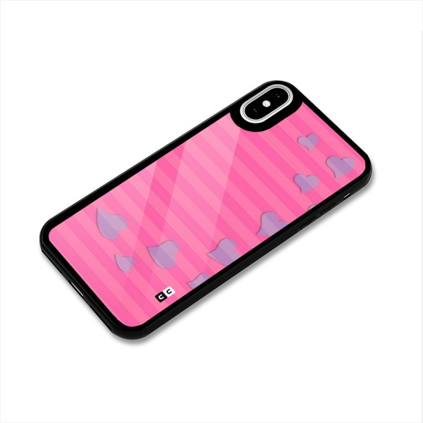 Light Heart Stripes Glass Back Case for iPhone X