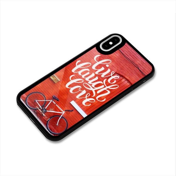 Live Laugh Love Glass Back Case for iPhone X
