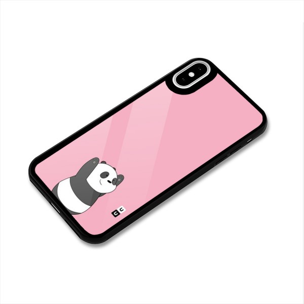 Panda Handsup Glass Back Case for iPhone X