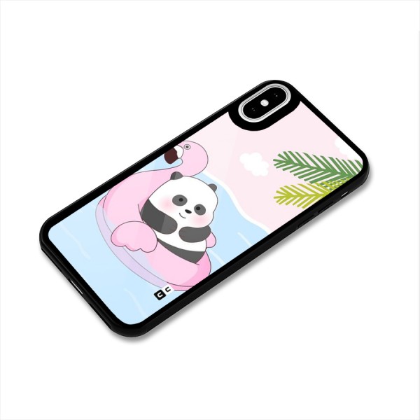 Panda Swim Glass Back Case for iPhone X