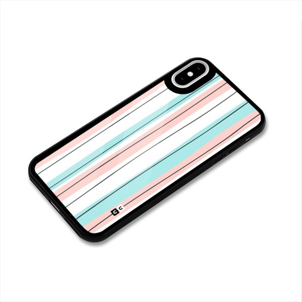 Pastel Tri Stripes Glass Back Case for iPhone X