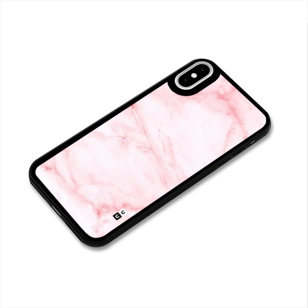 Pink Marble Print Glass Back Case for iPhone X