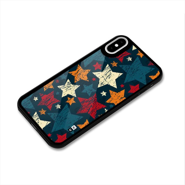 Rugged Star Design Glass Back Case for iPhone X