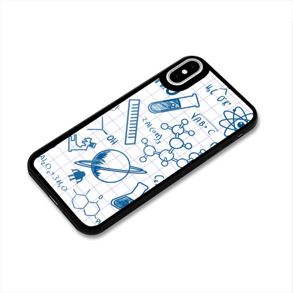Science Notebook Glass Back Case for iPhone X
